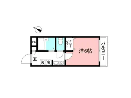 ハイツ反町(1K/2階)の間取り写真