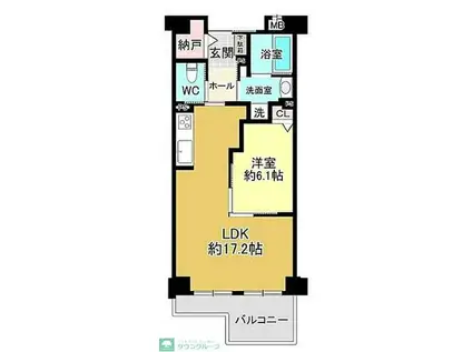 モントーレ・ラコルタ・ユニバ通(2LDK/4階)の間取り写真