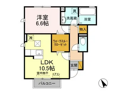 アムール(1LDK/1階)の間取り写真