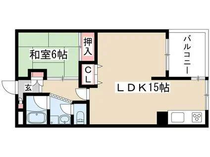 コーポラス亀の井(1LDK/2階)の間取り写真