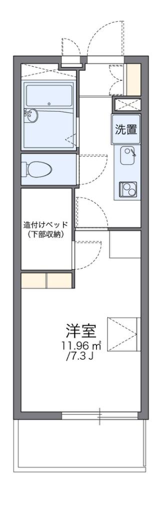 レオパレスサンマルク(1K/1階)の間取り写真