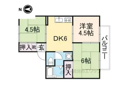 メゾン丹和A棟(3DK/2階)の間取り写真