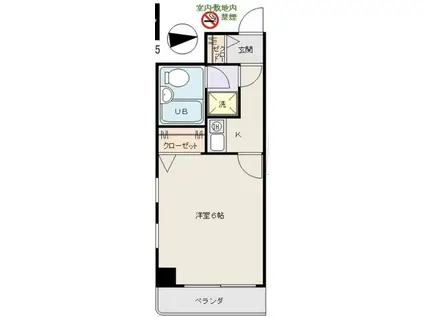 ライオンズマンション中野第5(1K/3階)の間取り写真