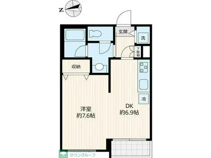 THE FOURTEEN(1DK/1階)の間取り写真