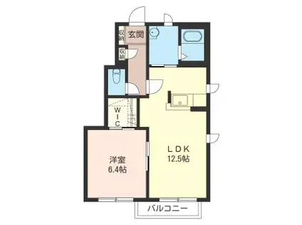 カーネーションB(1LDK/1階)の間取り写真