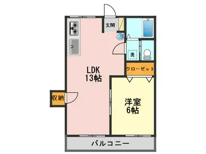 小岩ファミールカメリヤ(1LDK/3階)の間取り写真