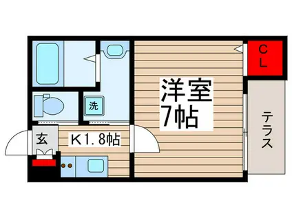 ジェフィーガーデン(1K/1階)の間取り写真