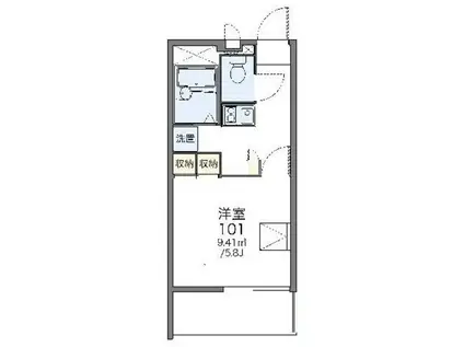 レオパレスメロディーベルイノII(1K/1階)の間取り写真