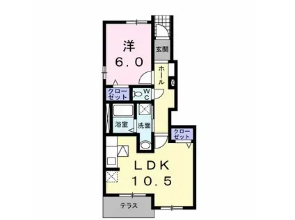 ボヌール クロシェット(1LDK/1階)の間取り写真