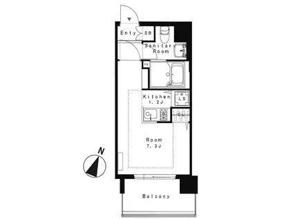 MS高砂(ワンルーム/5階)の間取り写真