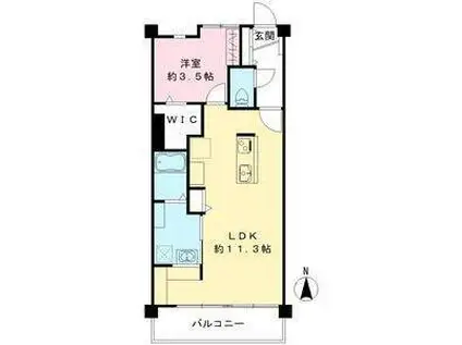 コーポ林(1LDK/1階)の間取り写真