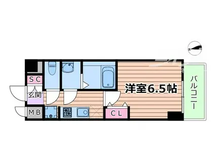 アルティザ江坂(1K/6階)の間取り写真