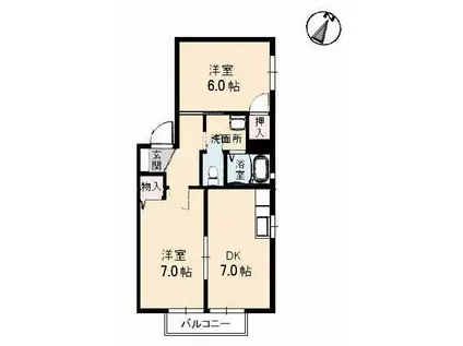 シャーメゾン・M(2DK/2階)の間取り写真