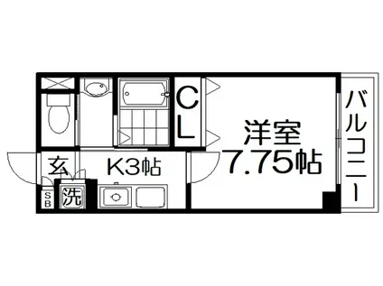 リヴィックスマンション(1K/5階)の間取り写真