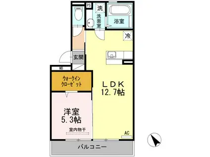 エクセル大窪(1LDK/3階)の間取り写真