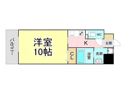 サンシャイン十番館.曽根(1K/3階)の間取り写真