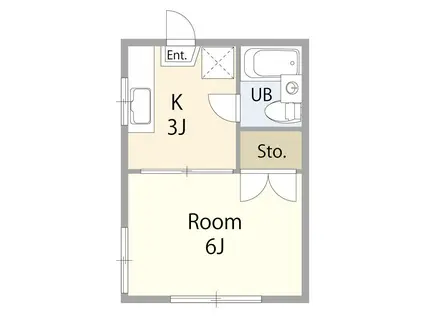 ハイム東洋(1K/2階)の間取り写真