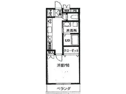 カーサ美原(1K/2階)の間取り写真