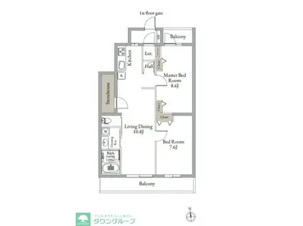ベルメゾン中村橋サウス(2LDK/1階)の間取り写真