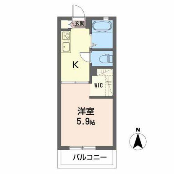クレールY(1K/1階)の間取り写真