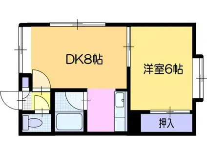 コーポリバーストーン45(1LDK/3階)の間取り写真
