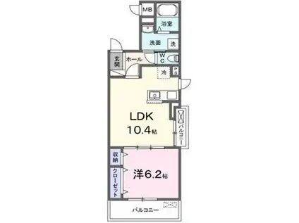 ジーニアス・ラソ(1LDK/3階)の間取り写真