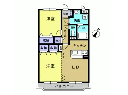 Y&Mイマージュ(2LDK/1階)の間取り写真