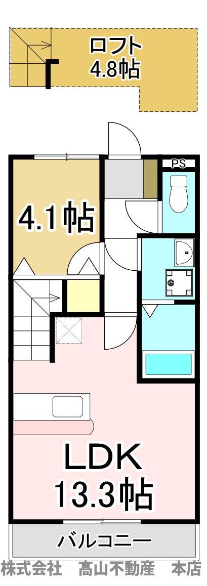 ジェニファー21(1LDK/1階)の間取り写真