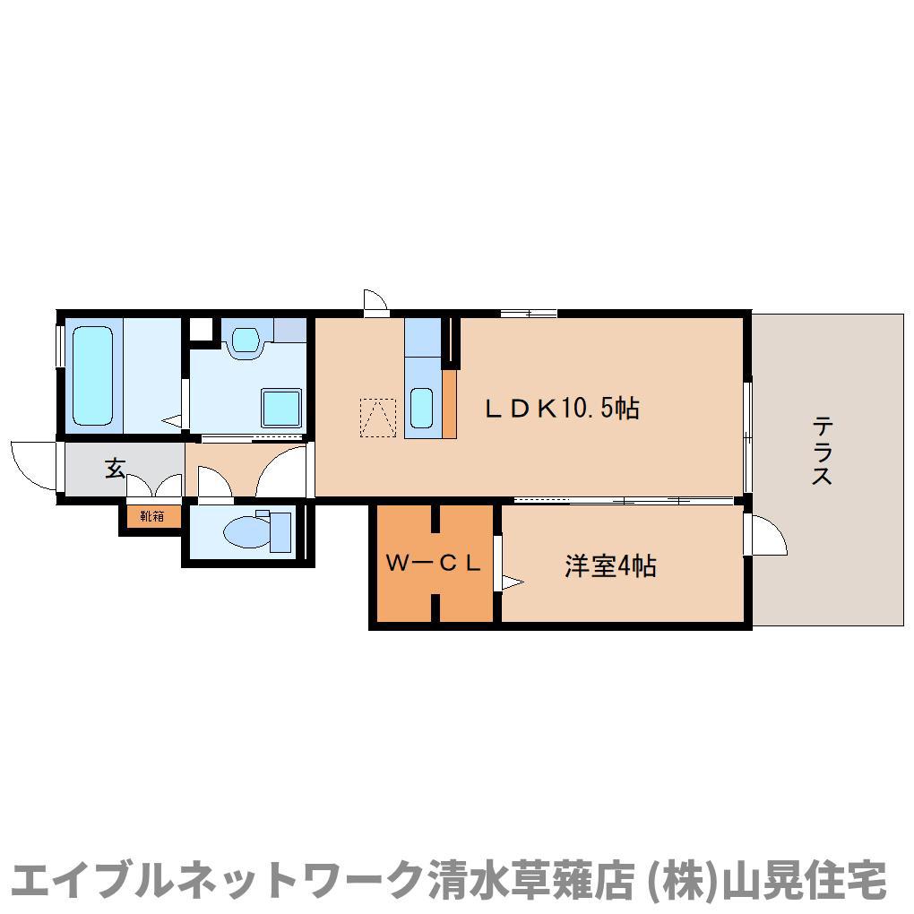 ボヌールH&E(1LDK/1階)の間取り写真