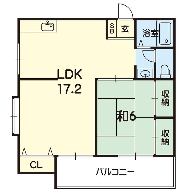 コートハウス国府(1LDK/2階)の間取り写真