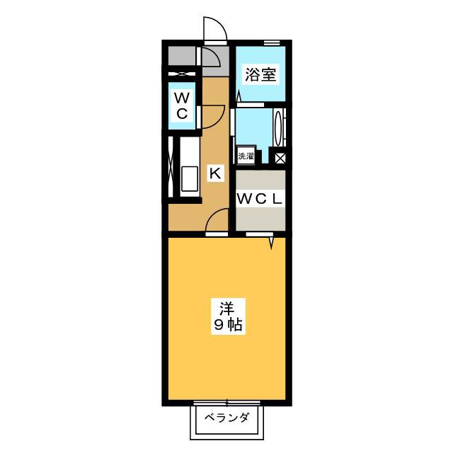 セジュール那加(1K/1階)の間取り写真