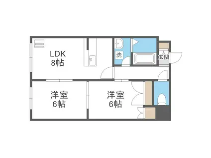 フォーシス本通17(2LDK/4階)の間取り写真
