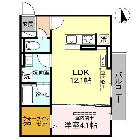 D-TOJO(1LDK/2階)の間取り写真