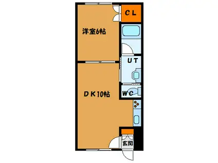 ピュアパレス的場III(1LDK/5階)の間取り写真