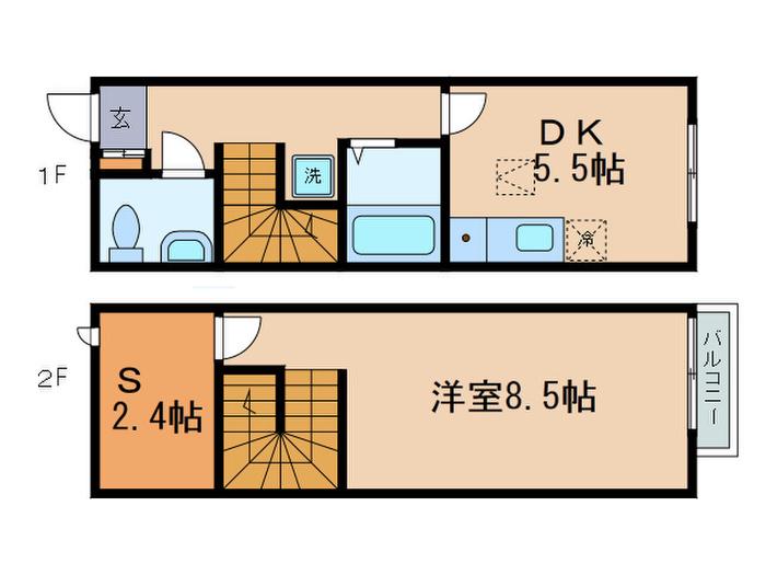 エスポワール西出(1SDK/1階)の間取り写真