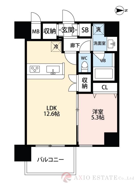 スプランディッド江坂駅前(1LDK/2階)の間取り写真