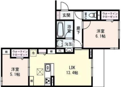 クラシスト深江北(2LDK/3階)の間取り写真