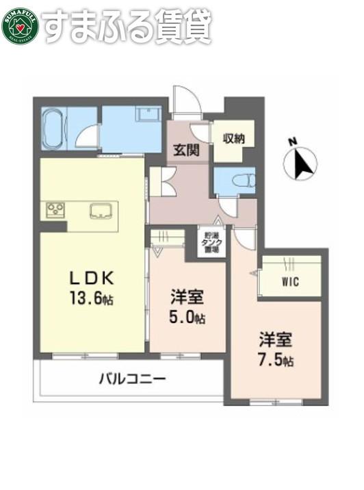 カーサ・レジデンス(2LDK/4階)の間取り写真