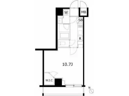 KDXレジデンス豊洲(1K/4階)の間取り写真