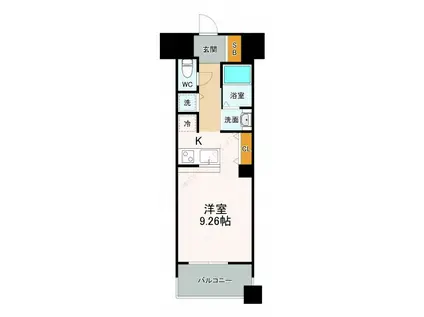 グラビスコート加古町(ワンルーム/8階)の間取り写真