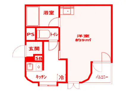 コーポサンライフ井土ヶ谷第二(1K/2階)の間取り写真