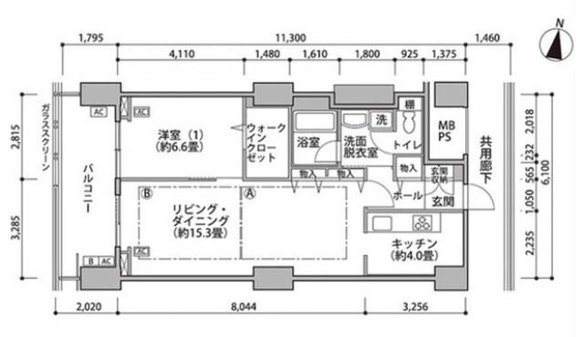 東雲キャナルコートCODAN16号棟(1LDK/12階)の間取り写真