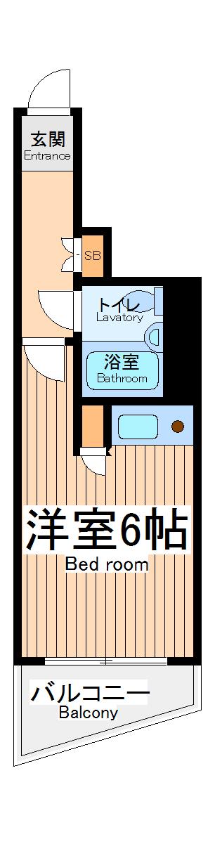 ライオンズマンション川崎駅南(ワンルーム/4階)の間取り写真