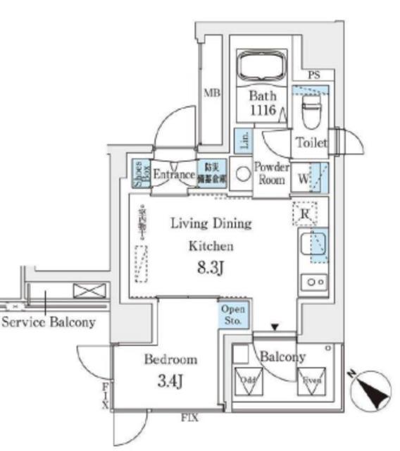コスモグラシア大塚(1LDK/4階)の間取り写真