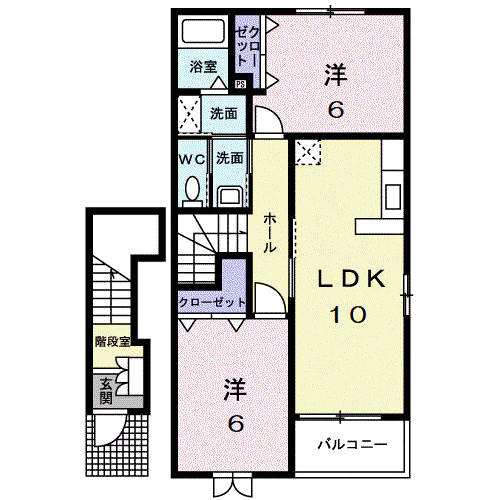 アグレブルS・B(2LDK/2階)の間取り写真