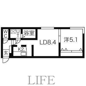 アクシズ171(1LDK/3階)の間取り写真