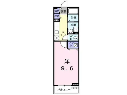 カルム・メゾン北館(1K/2階)の間取り写真