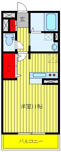 コンフォール(ワンルーム/2階)の間取り写真