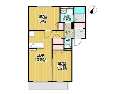 グランフォックス(2LDK/1階)の間取り写真