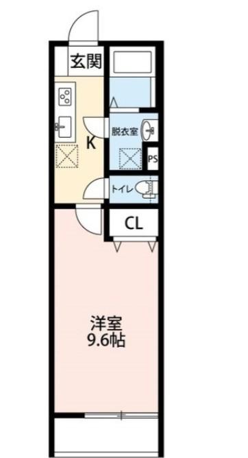ジュネ北上尾(1K/3階)の間取り写真
